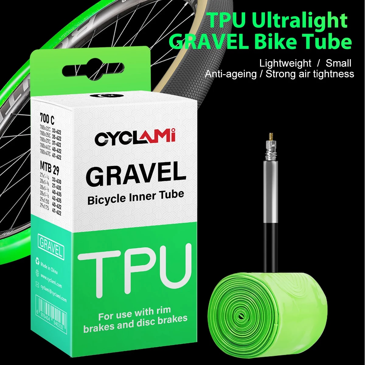 Inner Tube 700C - Cyclami ultraleve estrada mtb 29 bicicleta