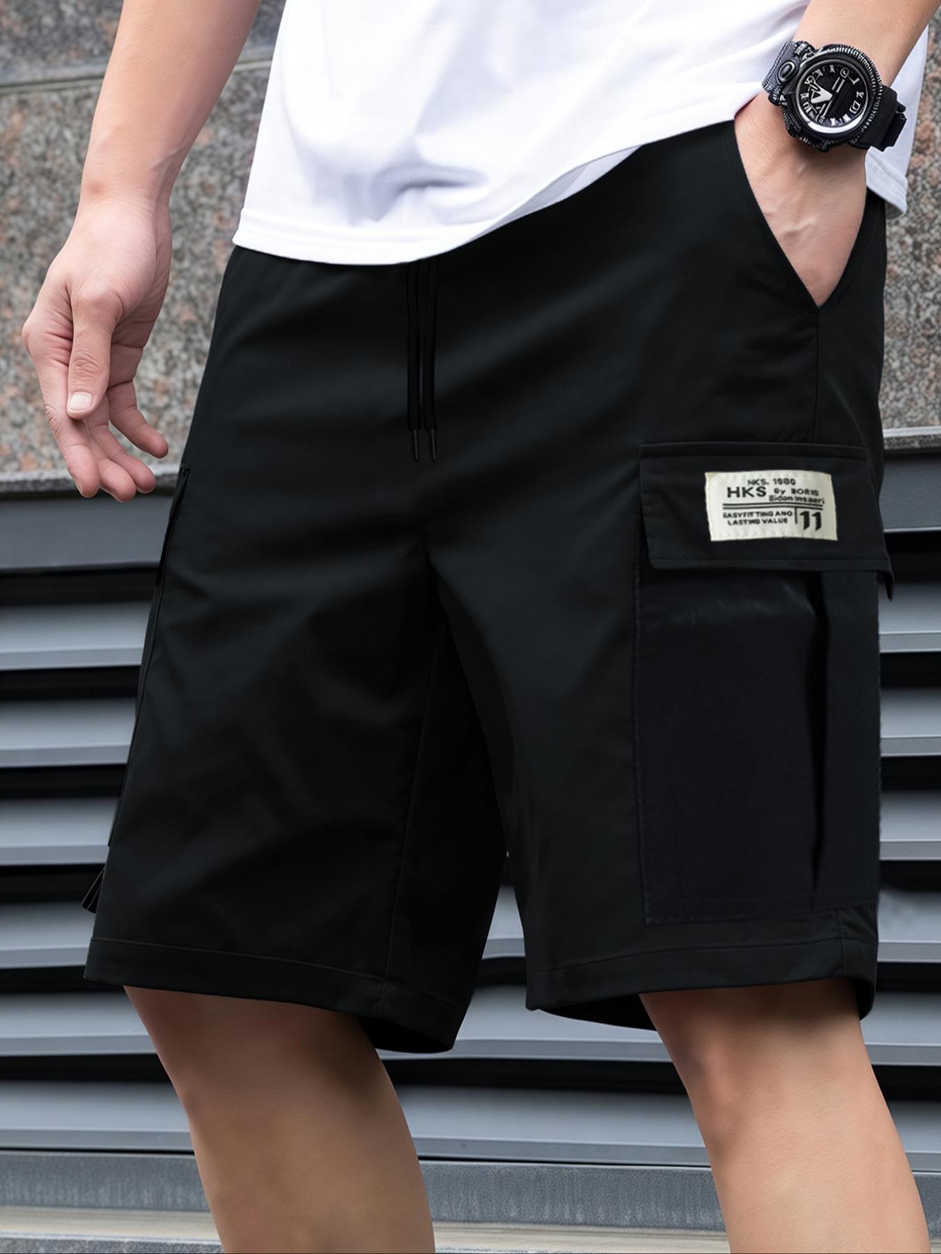 Cycling Commute Pants - Shorts esportivos casuais lisos masculinos, tecido